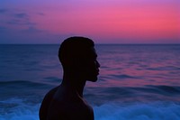 African American retro beach photo. 