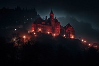 A dracula backdrop castle night architecture. AI generated Image by rawpixel.