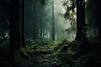A magical forest nature landscape woodland. AI generated Image by rawpixel.