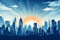 Cityscape vector art architecture metropolis landscape. 