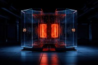 Quantum computing red illuminated electronics. AI generated Image by rawpixel.
