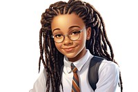 African american girl student dreadlocks portrait smile. 