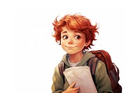 Red hair student boy portrait redhead looking. AI generated Image by rawpixel.