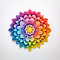 Colorful mandala flower art white background. AI generated Image by rawpixel.