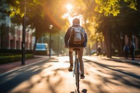 Riding a bike bicycle vehicle cycling. AI generated Image by rawpixel.