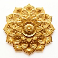 Mandala gold jewelry brooch. 