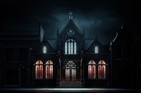 Gothic building architecture light night. AI generated Image by rawpixel.