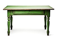 Green table furniture desk white background. AI generated Image by rawpixel.