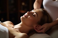 Woman receiving massage female adult woman. AI generated Image by rawpixel.