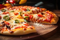 Board cookware pizza food mozzarella. AI generated Image by rawpixel.