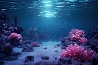 A magical neon ocean underwater outdoors nature. AI generated Image by rawpixel.