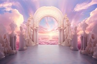Pastel heaven gate architecture outdoors nature. AI generated Image by rawpixel.