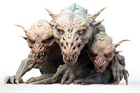 Three headed fantasy monster sculpture animal statue. AI generated Image by rawpixel.