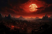 Red moon astronomy outdoors nature. AI generated Image by rawpixel.