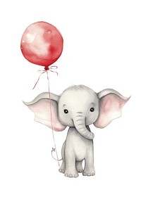Baby elephant animal outdoors balloon. AI generated Image by rawpixel.