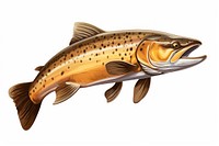 Trout fish trout animal white background. AI generated Image by rawpixel.