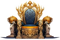 Throne furniture gold white background. AI generated Image by rawpixel.
