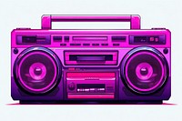 Boombox electronics stereo white background. 