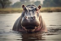 Hippopotamus hippopotamus wildlife animal. AI generated Image by rawpixel.