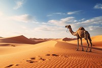 Sahara Desert desert camel outdoors. 