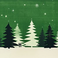 risograph printing illustration minimal simple Christmas, winter. AI generated Image by rawpixel. 