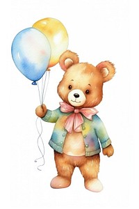 Bear balloon toy white background. AI generated Image by rawpixel.