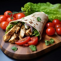 Chicken wrap tomato bread food. AI generated Image by rawpixel.