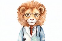 Lion doctor veterinarian representation stethoscope. 