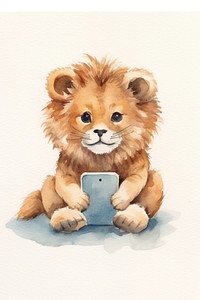 Lion animal mammal portability. AI generated Image by rawpixel.