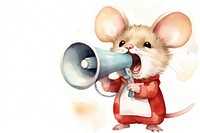 Mouse holding megaphone rat mammal rodent. 