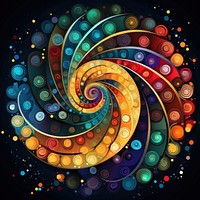 Spiral design pattern illuminated backgrounds.