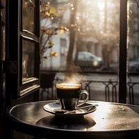 Coffee window cup drink. 