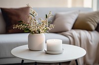 Candle furniture cushion scented. AI generated Image by rawpixel.