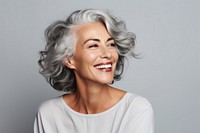 Beautiful elderly senior portrait laughing smiling. AI generated Image by rawpixel.