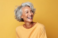 Beautiful elderly senior laughing portrait smiling. 