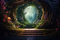 Fairy tale forest landscape outdoors fantasy. 