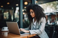 Black business woman laptop computer adult. AI generated Image by rawpixel.