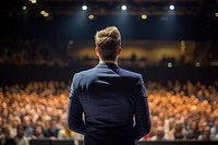 Motivational speaker audience adult stage. AI generated Image by rawpixel.