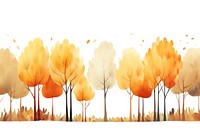 Fall forest outdoors nature white background. 