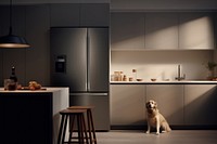 Kitchen dog refrigerator appliance. AI generated Image by rawpixel.