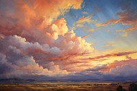 Sky landscape outdoors painting. 