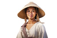 Ordinary thai woman adult white background relaxation. AI generated Image by rawpixel.