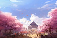 Sakura festival outdoors blossom flower. AI generated Image by rawpixel.