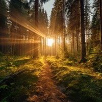Forest sun sunlight outdoors. AI generated Image by rawpixel.
