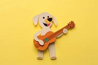 Dog play guitar cartoon anthropomorphic representation. 