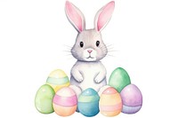 Easter rabbit egg animal white background. AI generated Image by rawpixel.