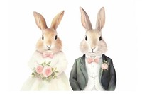 Cute rabbits wedding animal rodent mammal. AI generated Image by rawpixel.