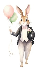 Rabbit groom animal mammal white background. 