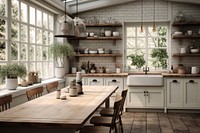 Kitchen architecture furniture building. AI generated Image by rawpixel.