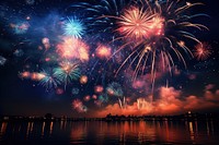 Fireworks celebration outdoors nature. AI generated Image by rawpixel.